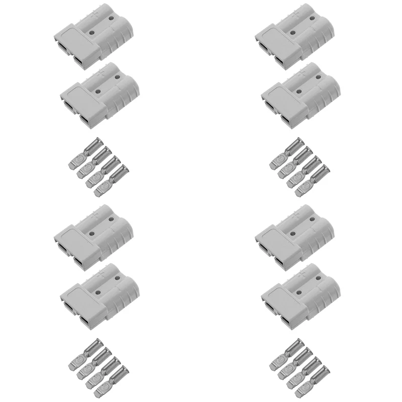 8 Pieces Of Quick Connect Plug 175A 600V Battery Quick Connector Power Plug Winch Connection Grey For Maximum 1AWG Wire-A68E