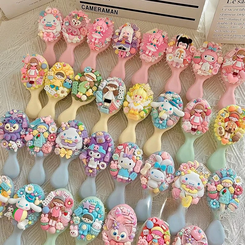 8-color Cream Glue Airbag Comb Material Set Cute Children and Girls Korean Style Diy Homemade Handmade Air Cushion Comb