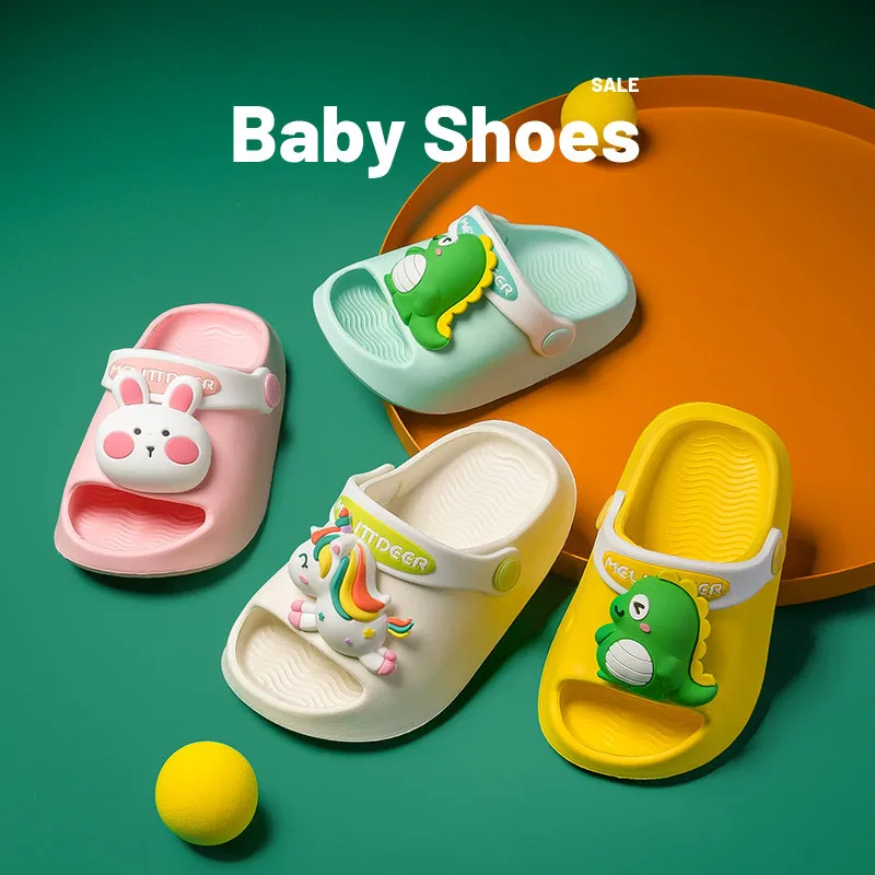 

Children's slippers summer new cute soft bottom boys and girls cute baby dinosaur slippers