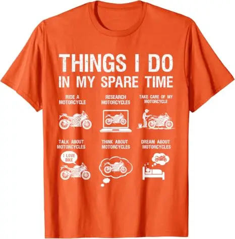 Y2k Motorradliebhaber Motorradfahrer ‌ Life T-Shirt, Humor, Dinge, die ich in meiner Freizeit mache, Biker, Motorradfahrer, Reiten, Herrenbekleidung – Detail 13