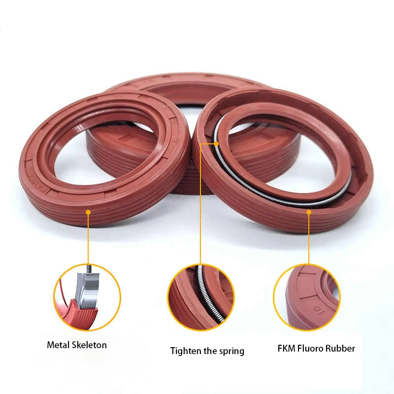1 peça vedação de óleo quadro fkm tc/tg4 junta de borracha fluorada vedação três anel labial eixo rotativo resistência a óleo de água id 52/55/56-58mm