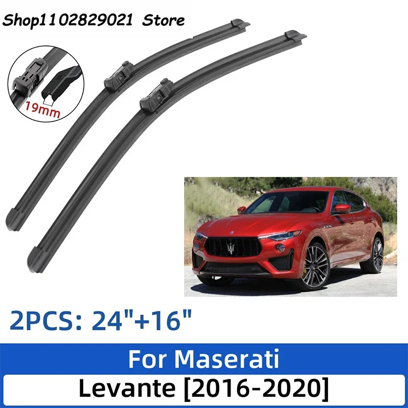 

For Maserati Levante 2016-2020 24"+16"Front Rear Wiper Blades Windshield Windscreen Window Cutter Accessories 2019 2020