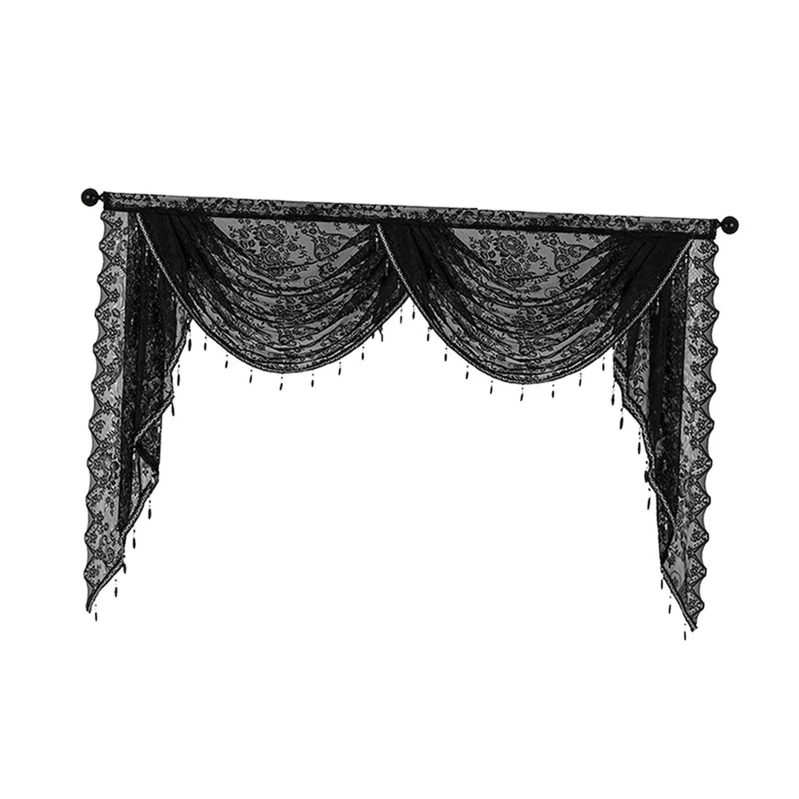 Waterfall Window Valance Elegant Swag Valance for Basement Cafe Living Room