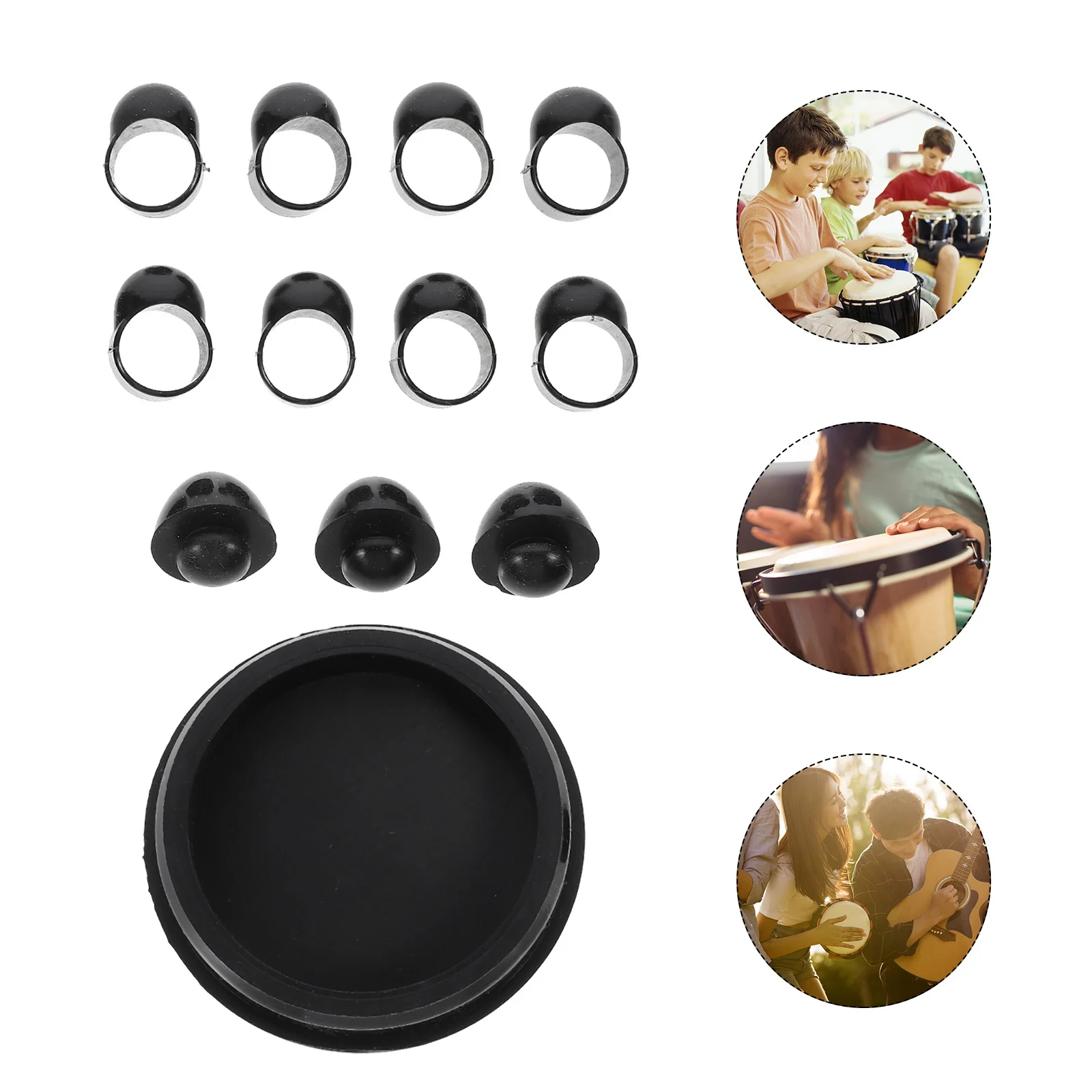 

1Set Empty Drum Accessories Set Black High Quality Silicone Replacement Parts Compact Design Convenient Mounting Wipe Clean
