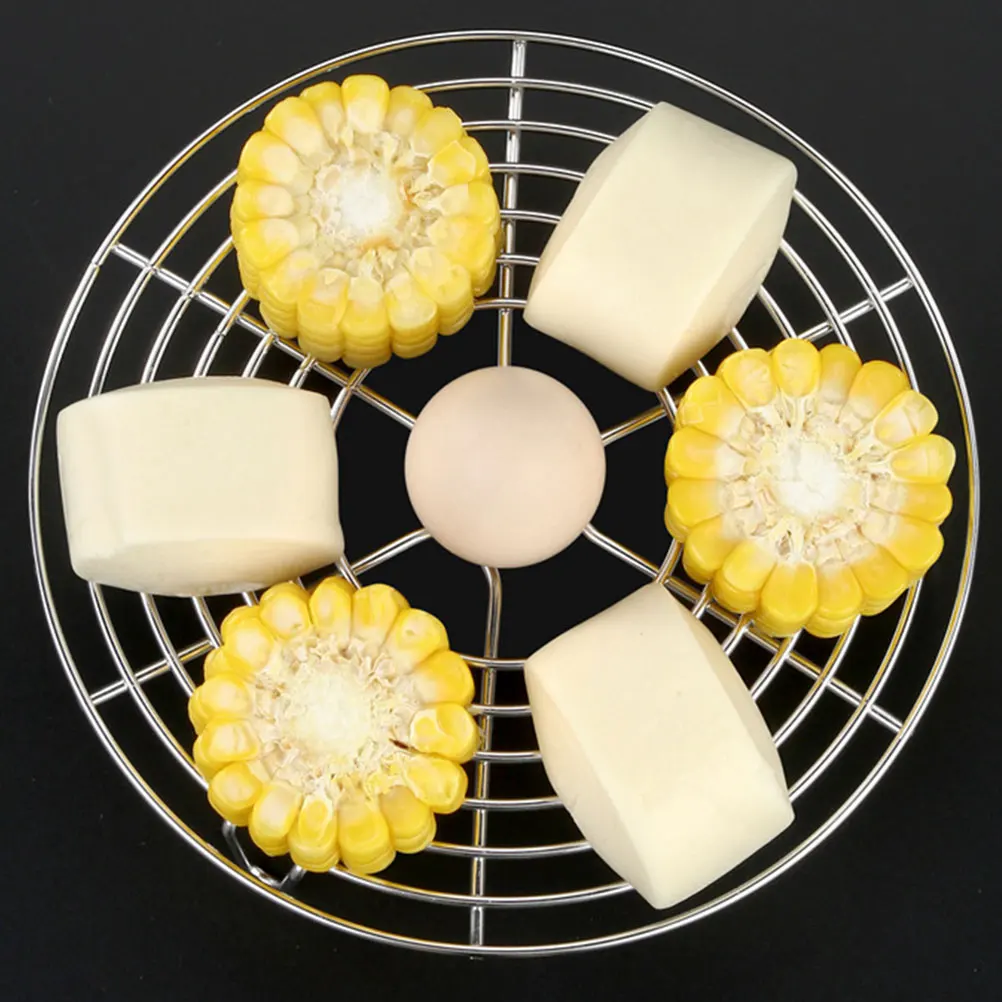 

2 Pcs Stainless Steel Steam Rack Food Steaming Multi-functional Steamed Steamer Pot Three-leg 304 Metal Small