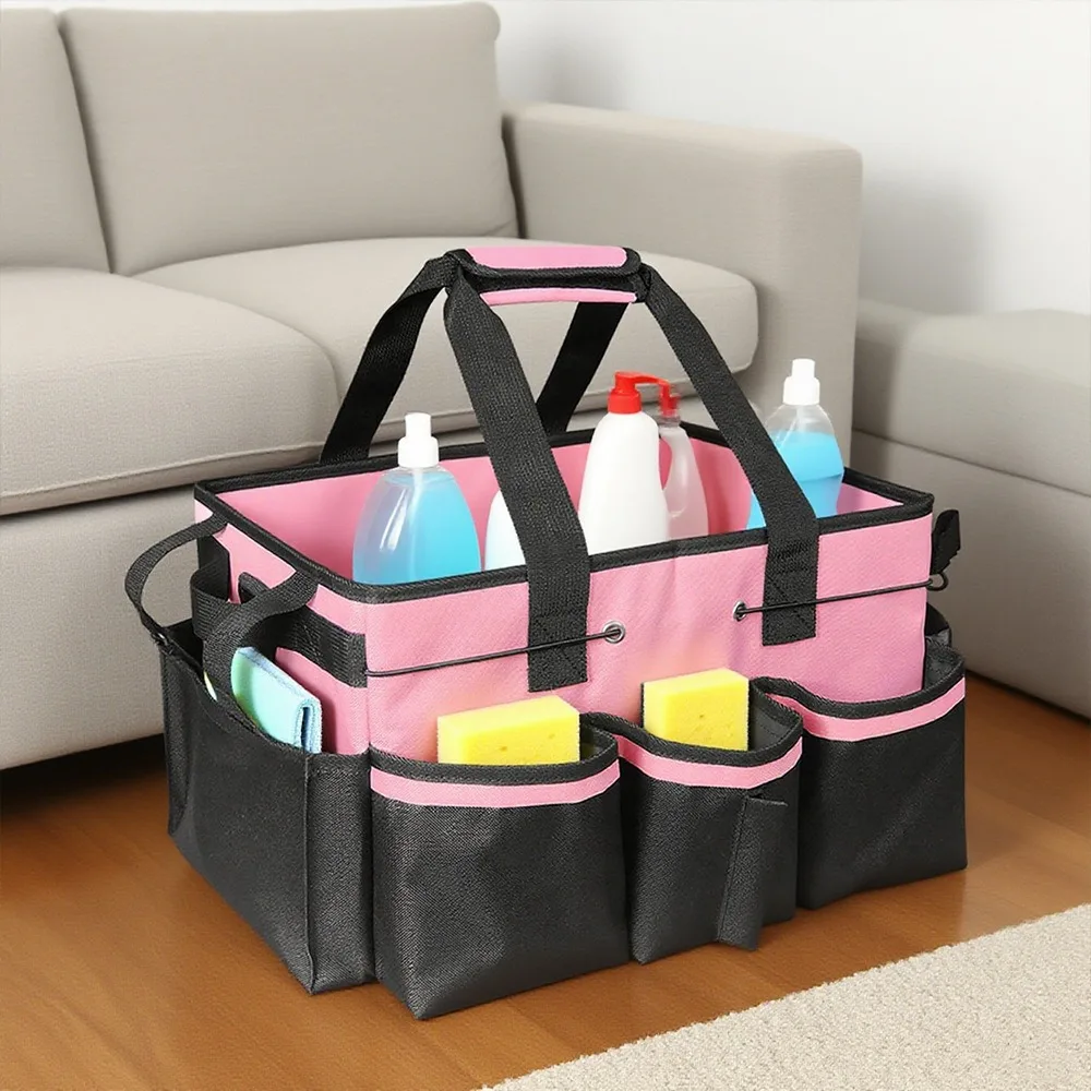 Multifunctional Oxford Cloth Tool Storage Bag, Waterproof Wear Resistant Large Capacity Bag for Cleaning Tools