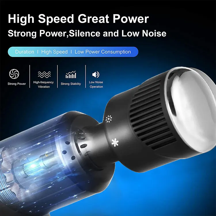 PRO Mini Gun Massager Deep Tissue Vibration Percussion Heating Warm Cooling Cold Hot Metal Head Fascia Muscle Mini Massage Gun view 4