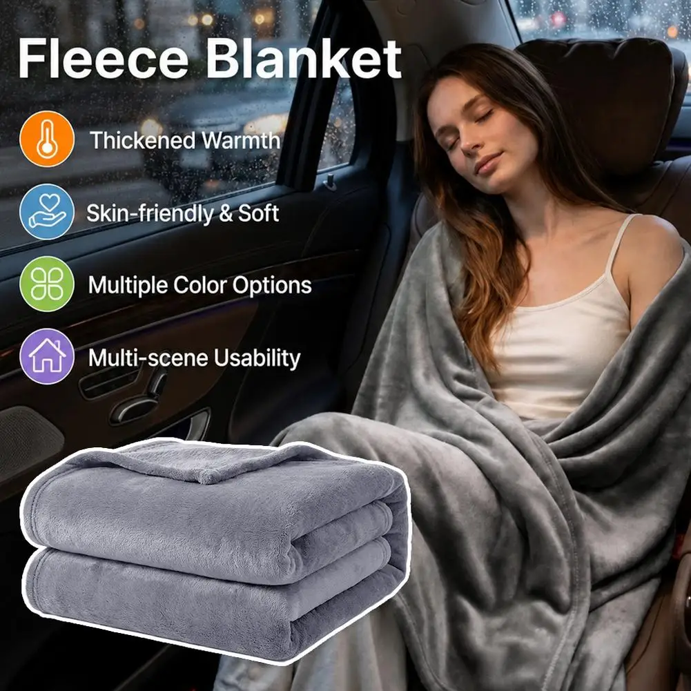 Fleece Blanket Grey Lightweight Blanket for Bed, Sofa, Couch, Movie Night, Camping, and Travel - Microplush Ultra Soft Warm