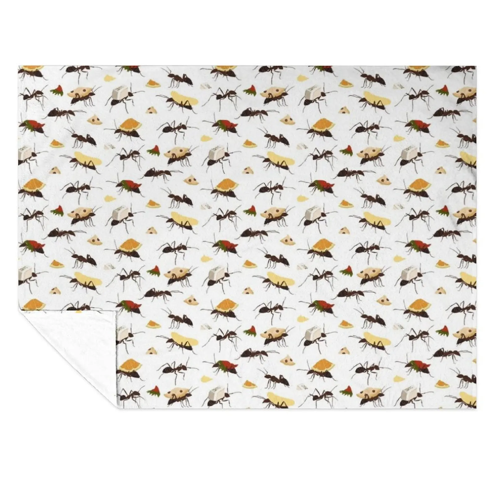 

Ants Carrying Snacks Throw Blanket Stuffeds Soft Custom Hairys Blankets