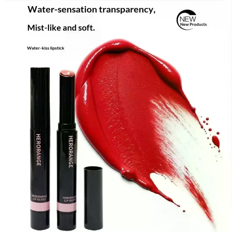 HERORANGE Mirror Jelly Solid Lip Gloss Peach Lipstick Hydrating Clear Water Lip Glaze Moisturizing Lip Tint MakeUp Cosmetics