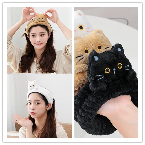 1 قطعة عقال سبا القط لطيف لغسل الوجه دش الجمال دش العناية بالبشرة لينة رقيق ماكياج عقال إكسسوارات الشعر ﻿