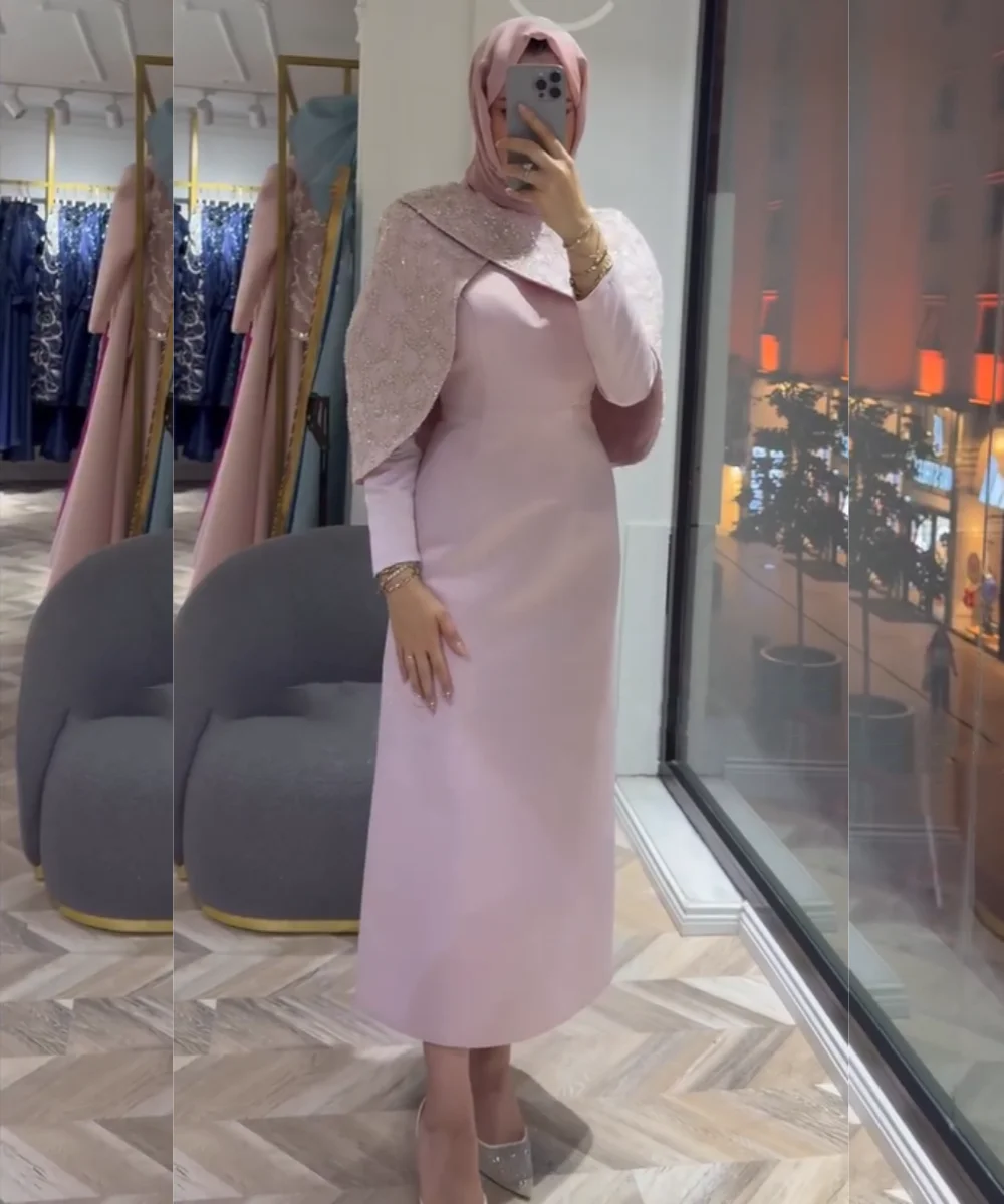 

Customized Classic Jersey Sequined Pleat Pattern Straight O-Neck Midi Celebrity Luxury Party Pastrol Exquisite