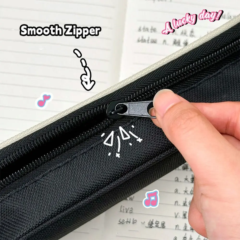 Nuova borsa per penne con motivo gatto nero, design ad ampia apertura, astuccio per matite di grande capacità, borsa per cancelleria per studenti
