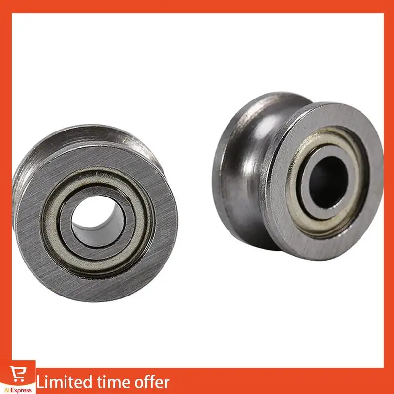 Verse 100 Stuks U Groeflager U624ZZ Koolstofstaal Duurzaam V Groef Kogellager Katrol Voor Spoor Lineaire Motion Systemen