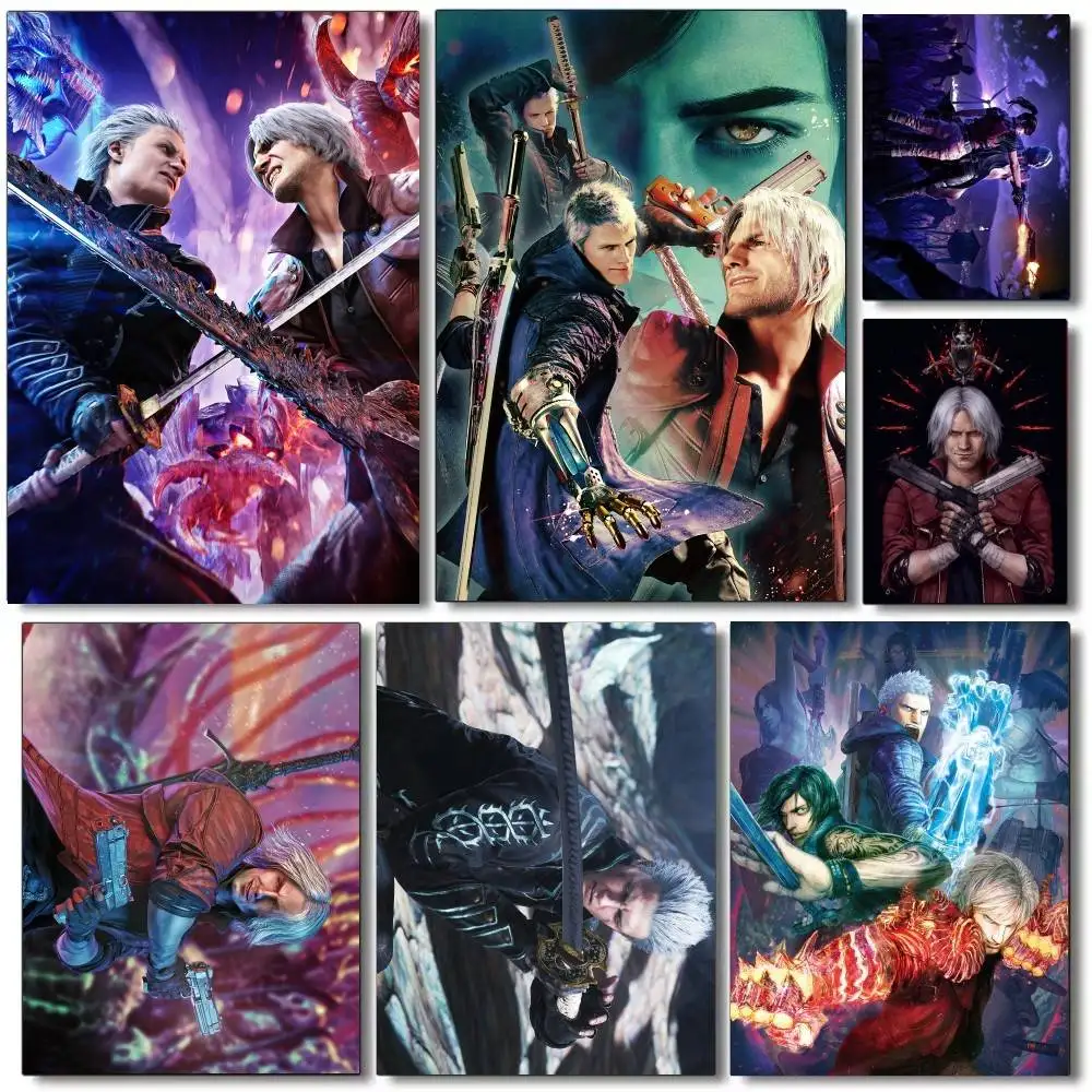 

D-Devil May Cry 5 Poster Print Canvas Painting Wall Art Picture Living Room Home Bedrooom Bar Restaurant Decor