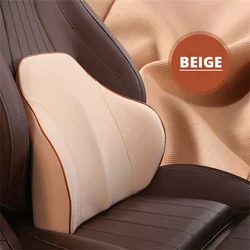 Car Lumbar Pillow Back Support Cushion Memory Foam Car Backrest Pillow Universal Waist Pillow Automotive Interior Supplies