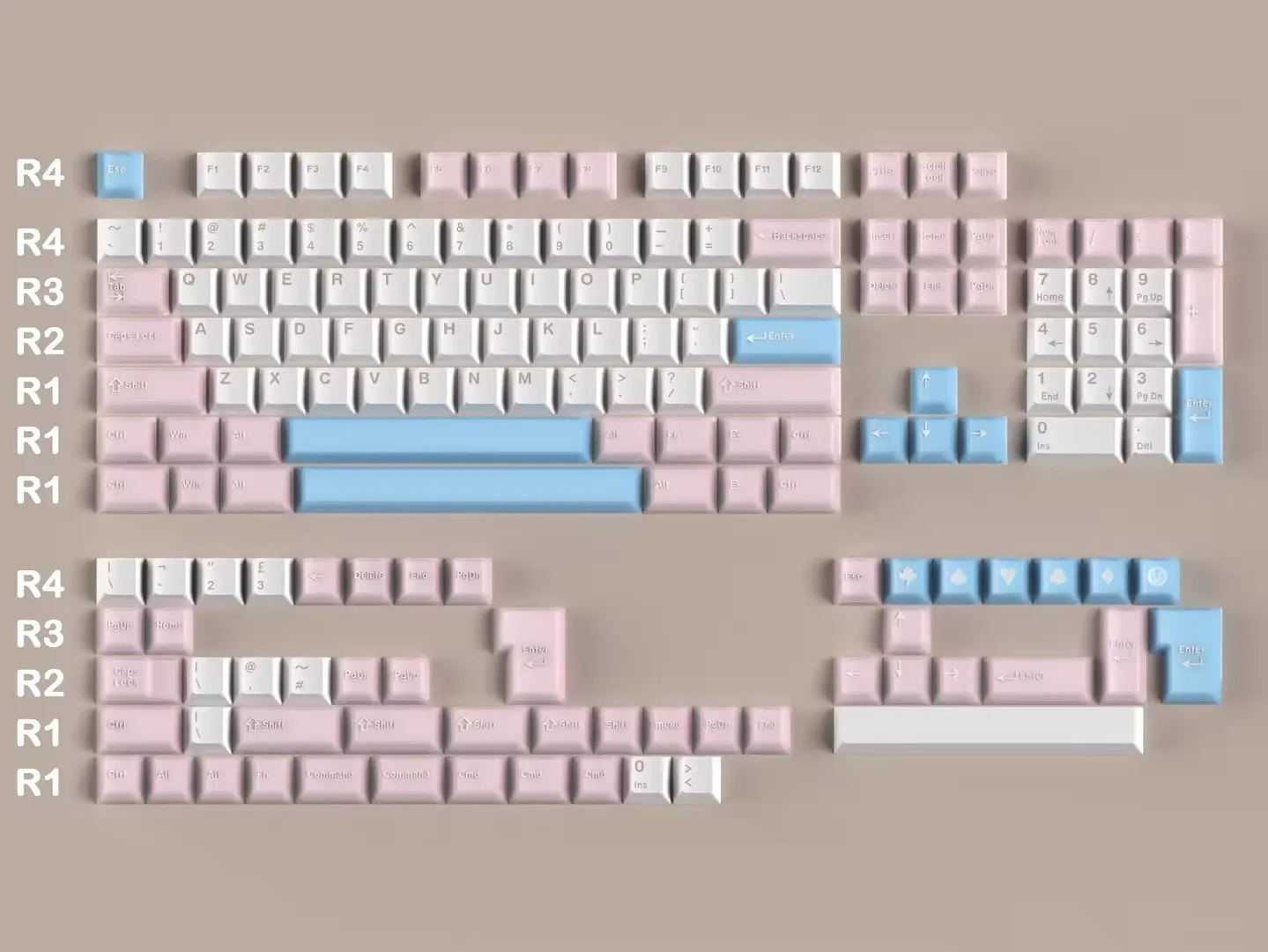 GMK Pink Semi-transparent Keycaps ABS+PBT Dye Subbed Key Caps Cherry Profile Keycap With 2.25U 2.75U 3U 7U Spacebar ISO Enter