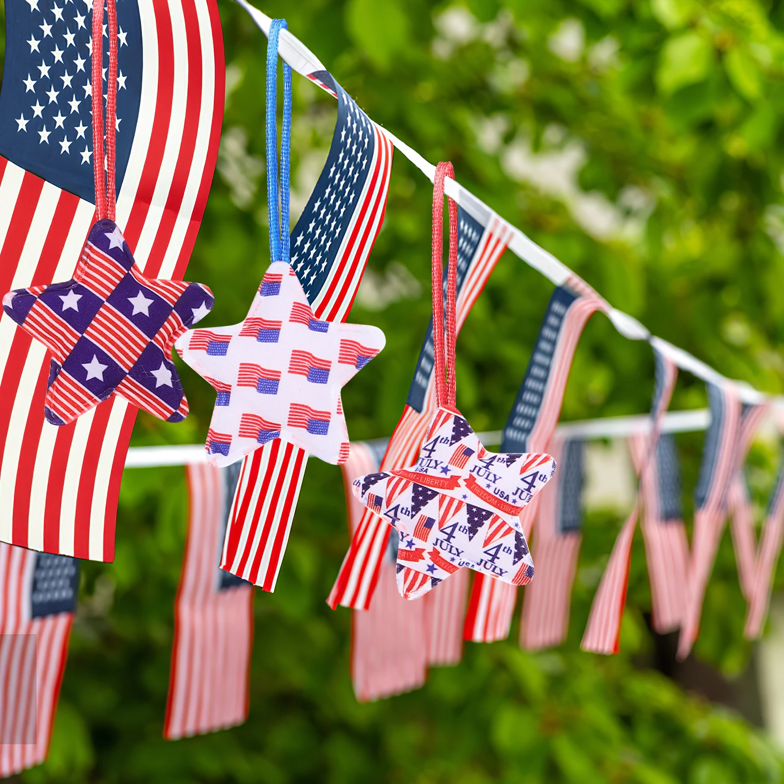 

30Pcs Patriotic Hanging Star Ornaments 4th of July Hanging Decor American Independence Day Party Decorations Patriotic Decor