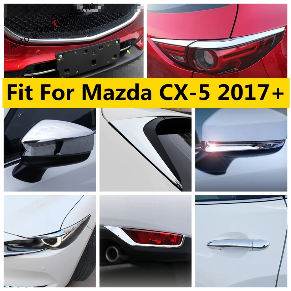 

Rear Spoiler Triangle Fog Light Eyebrow Rearview Mirror Door Handle Bowl Cover Trim For Mazda CX-5 2017 - 2022 Car Accessories