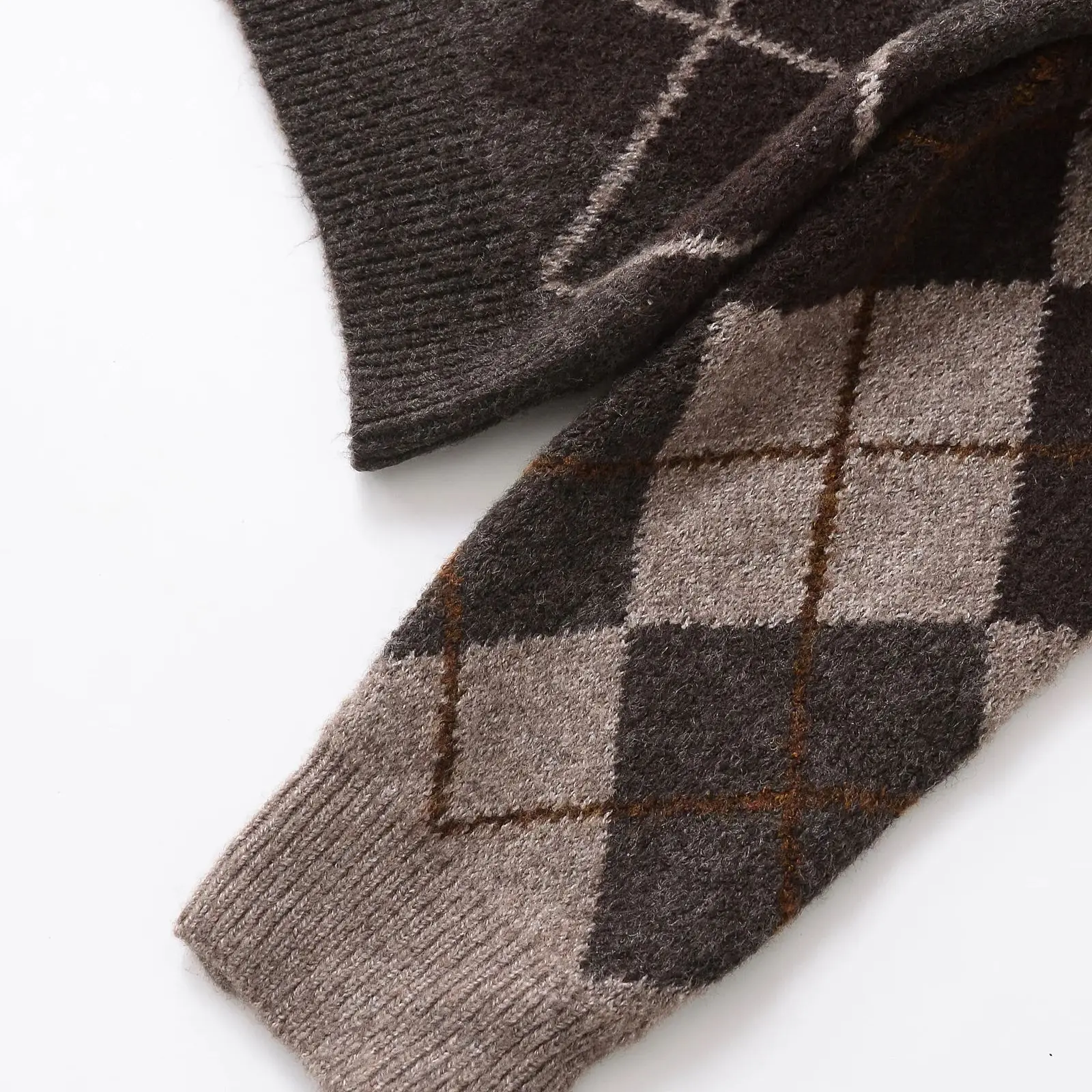 المرأة سترة مشغولة من الصوف سترة للنساء الخريف الشتاء الماس نمط طويلة الأكمام واحدة الصدر الإناث متماسكة معطف 2756124 #5