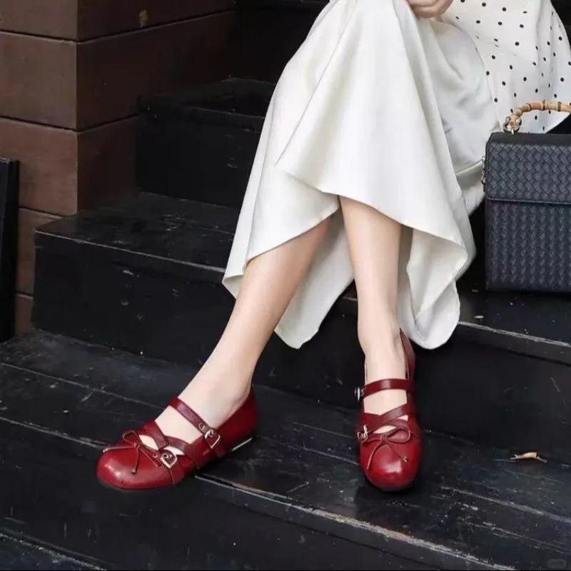 Women's casual flat shoes - Mary Jane shoes - One-piece buckle straps  2026 summer new style women's shoes  Comfortable and soft