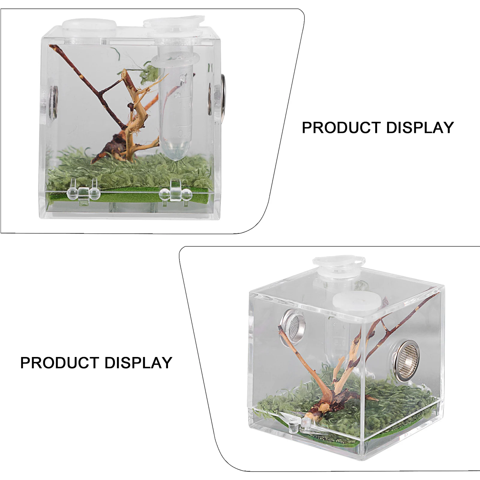 Pet Breeding Box with Dropper Forceps Spider Terrarium Acrylic Reptile Cage for Crabs Turtles Insects Lightweight Ventilated