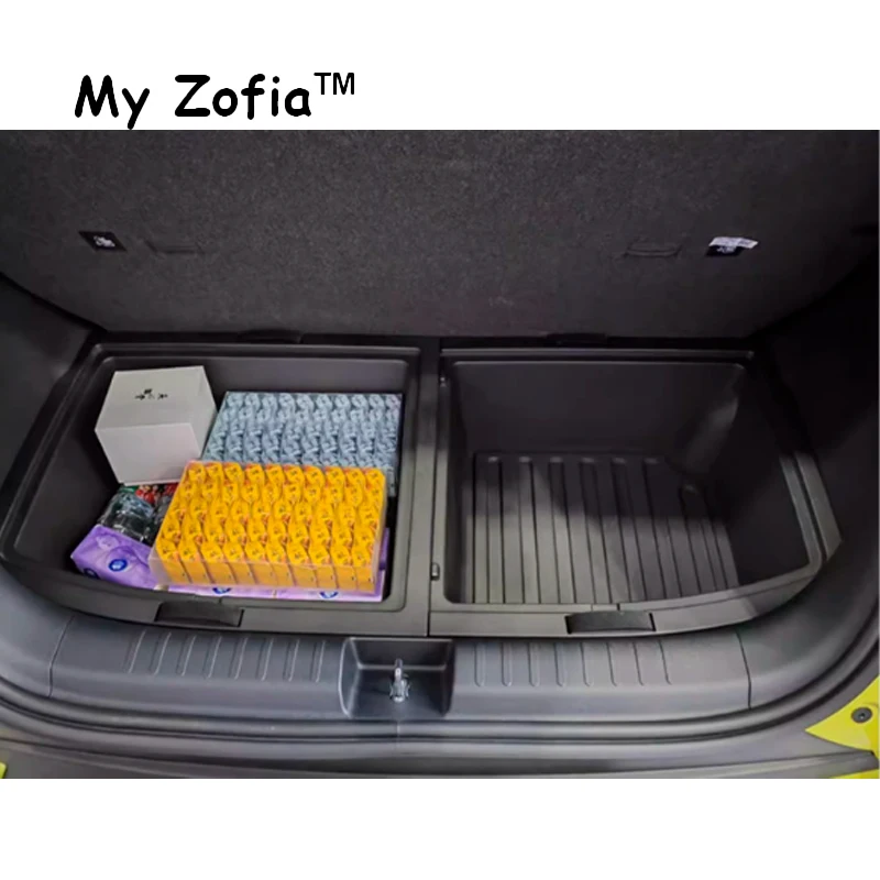 For BYD Dolphin Mini Seagull 2024 2025 2026 Car Trunk Storage Box ABS Durable Trunk Car Accessories Interior Stowing Tidying