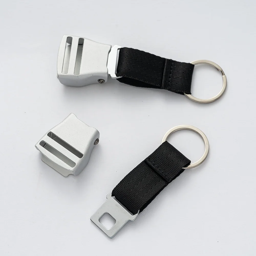 1PC Flight Pilot Travel Bag Airplane Airline Seatbelt Safety Seat Belt Buckle Keychain For Backpack