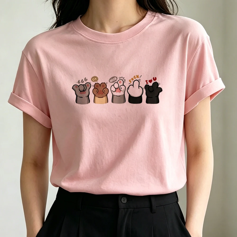 Fun Cat shirt teen Psychedelic vintage summer 80s cute shirt gyaru scene  harajuku funny meme
