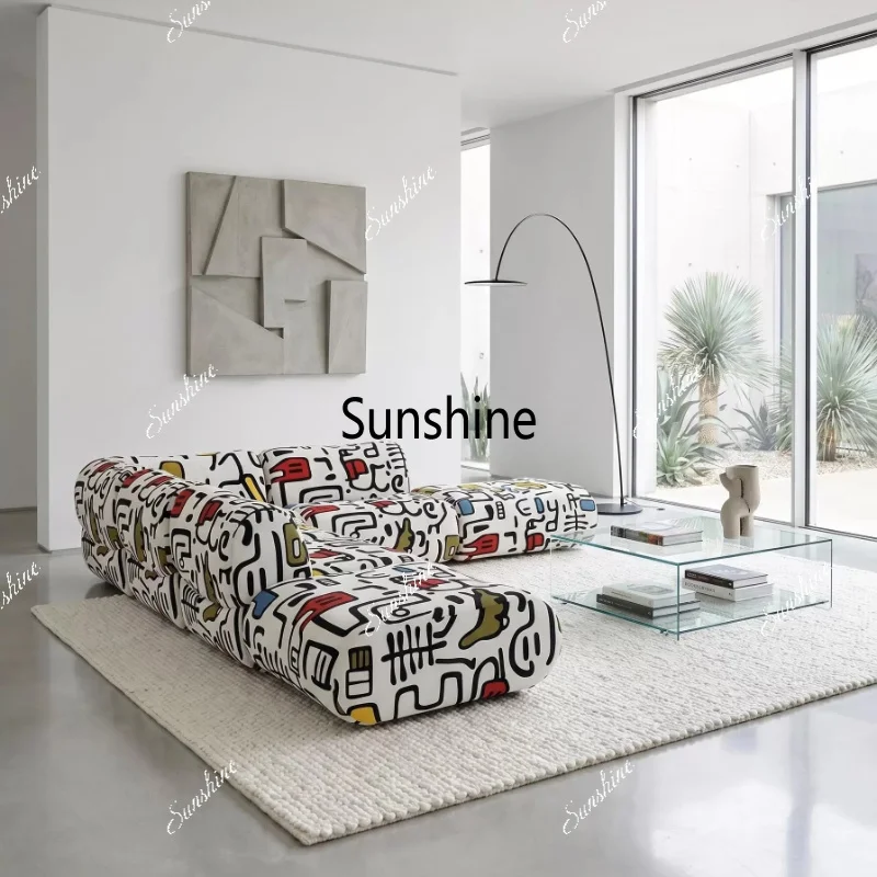 Color module design, creative special-shaped combination, modern simplicity of fabric sofa