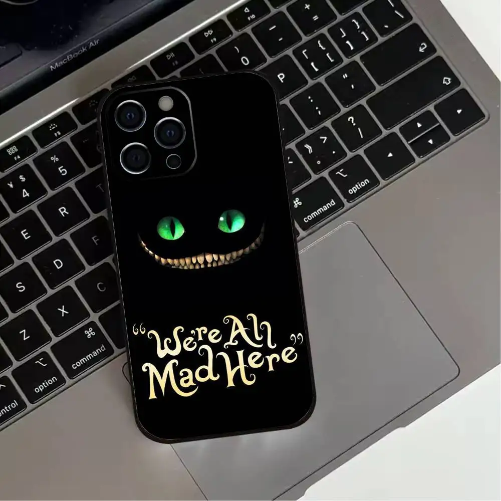 Cool C-Cheshire C-Cat    Phone Case For iPhone 17,16,15,14,13,12,11 Plus,Pro Max,Soft Silicone Black Cover