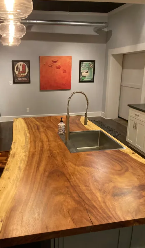 Premium Countertop & Table Tops Luxury Suar Wood Monkeypod & South American Walnut Live Edge Slabs