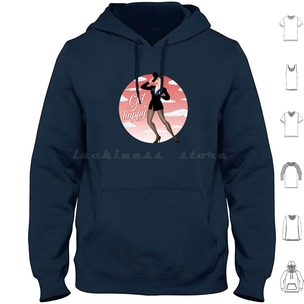 Get Happy Hoodie Cotton Long Sleeve Get Happy Judy Garland Musical Icon Alejandromogolloart Alemogolloart Alejandro Mogollo Art