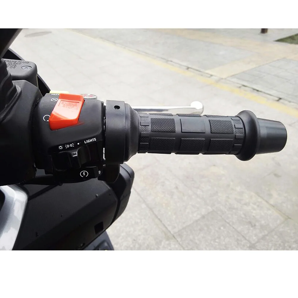 

1 пара ручек с электрическим подогревом, 12 В, регулируемая температура, горячая ручка для мотоцикла, зимний черный 3-ступенчатый переключатель