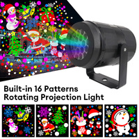 Christmas LED Snowflake Projector Light 16 Patterns Rotating Xmas Pattern USB Power Stage Light for Xmas Wedding Party Decor