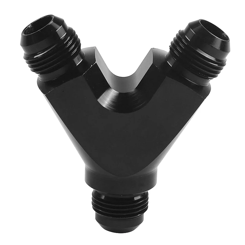 3-Way Y-Block Fitting Adapter AN6 6AN Male To AN6 6AN Male BLACK