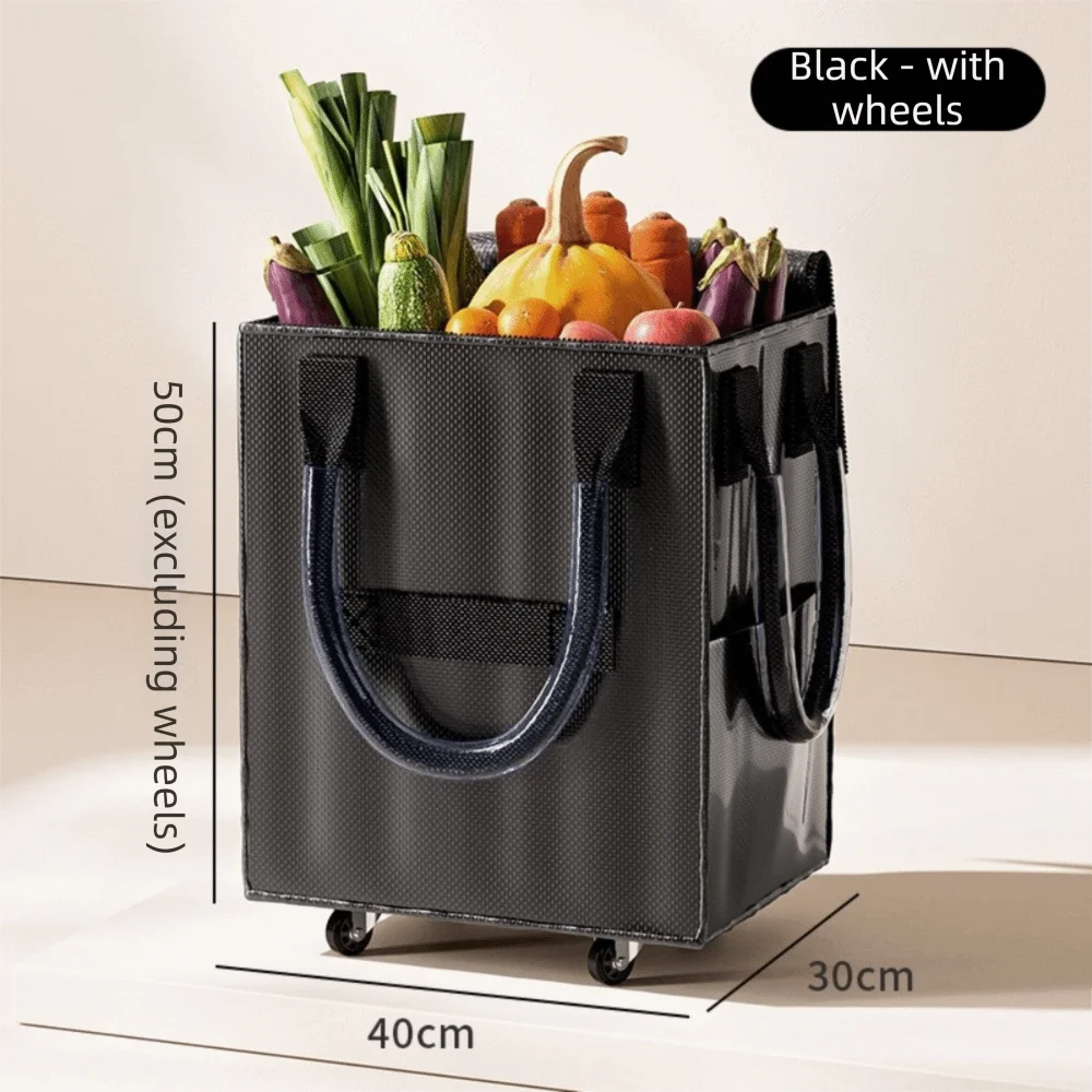 Eco-Friendly Reusable Shopping Bag Waterproof With Wheels Handheld Storage Bag Foldable Travel Shopping Bag Outdoor