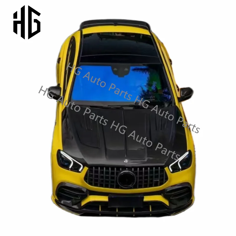 Upgrade Larte Style Glossy Front Bumper Engine Cover Car Bonnet Hoods For Benz GLE63 GLE53 GLE430 GLE350 Coupe W167 C167 2021