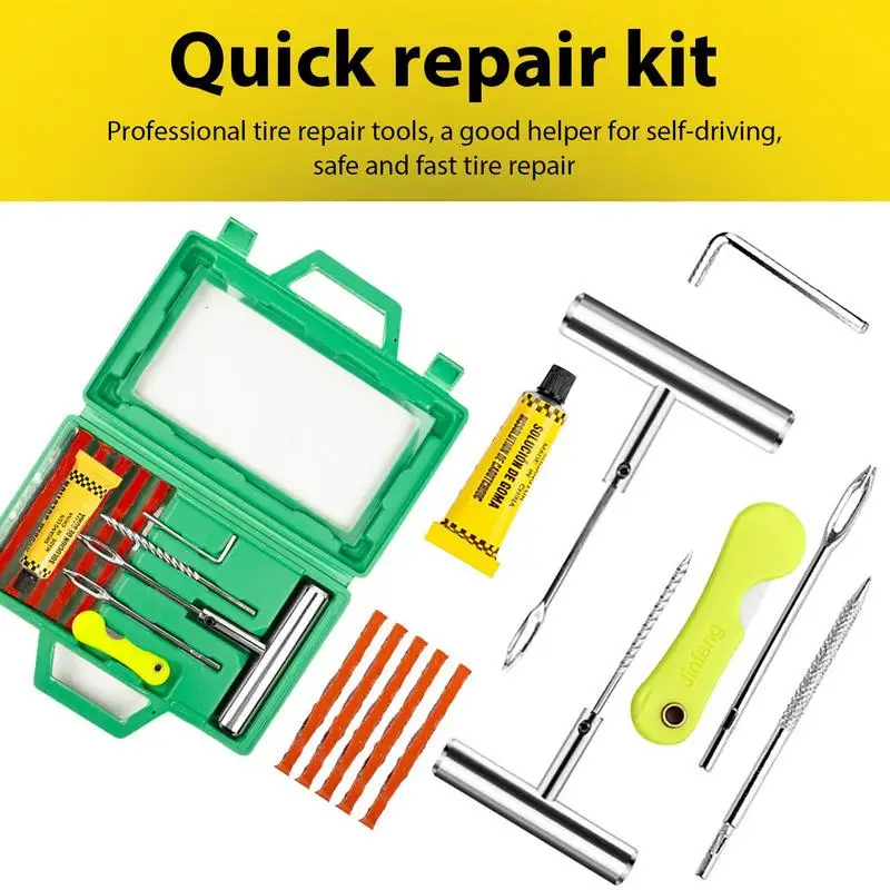 

Portable Tire Repair Kit for Emergencies Fix Flats and Leaks Quickly Easily motorcycle vacuum tire quick tire repair tool kit