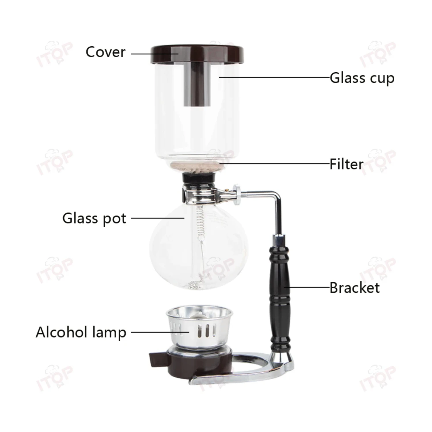 Mélangez votre préparation avec le goût et la précision supérieurs de cette cafetière à siphon en acier inoxydable de haute qualité. Profitez du parfait