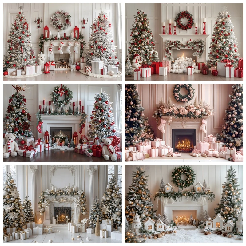 Рождественский камин фон рождественская