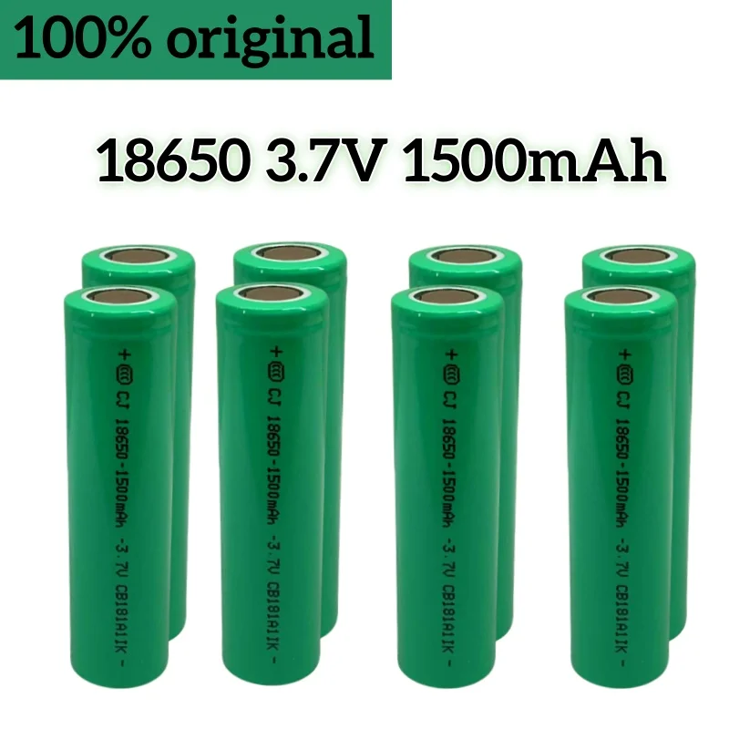 100% Real Capacity 18650 3.7V 1500mAh Rechargeable Li-Ion Battery For Flashlight Head Lamp Walkie-Talkie