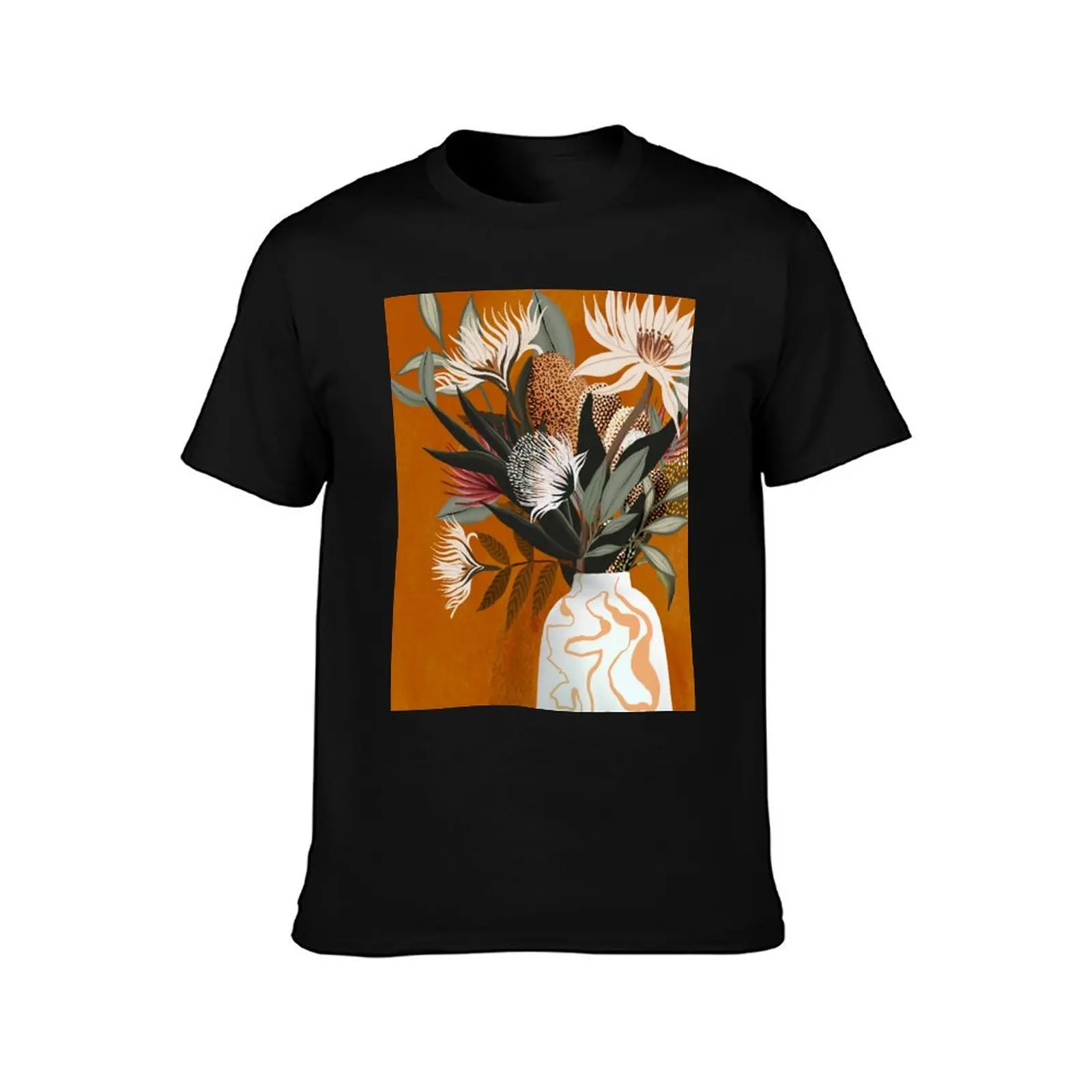 Australian native flowers on rust, warm colors, nature, neutrals T-Shirt Holiday Party Tee Shirt T-Shirt