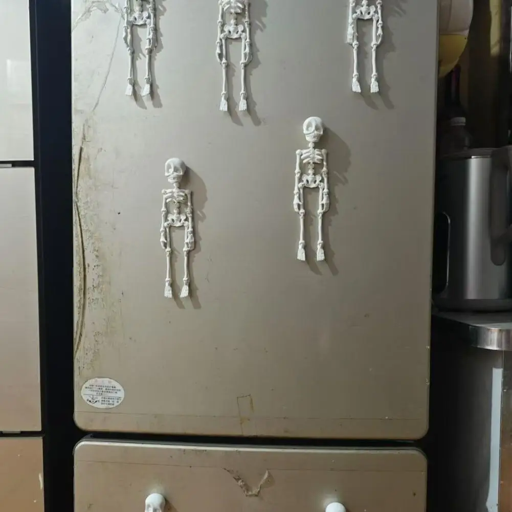 Poseable الهيكل العظمي مغناطيس الثلاجة ثلاثية الأبعاد مطبوعة الهياكل العظمية البشرية القوطية مع المفاصل المنقولة مغناطيس الثلاجة ملصق الثلاجة مفصلي
