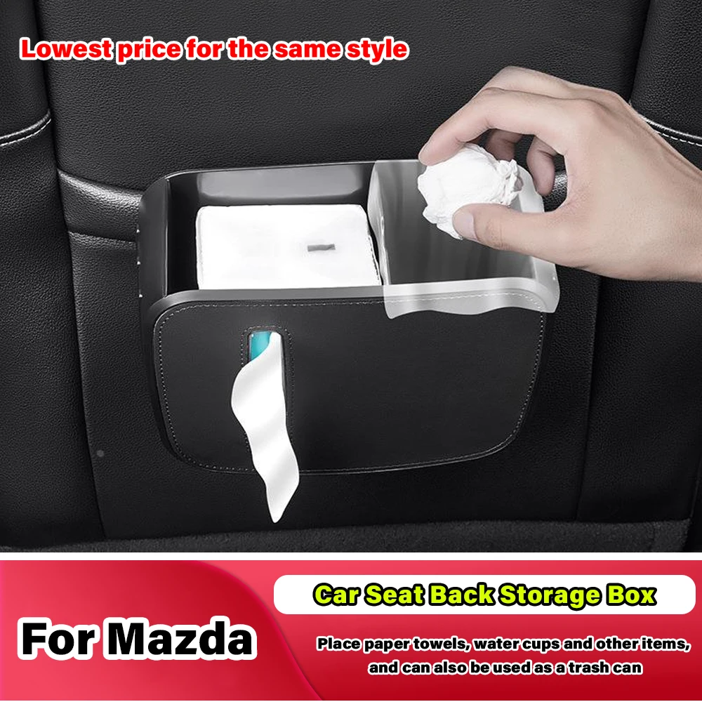 Car Seat Back Organizer Auto Back Seat Storage Phone Holder With Tissue Box Accessories For Mazda Atenza MX3 CX3 CX9 RX8 RX7 626