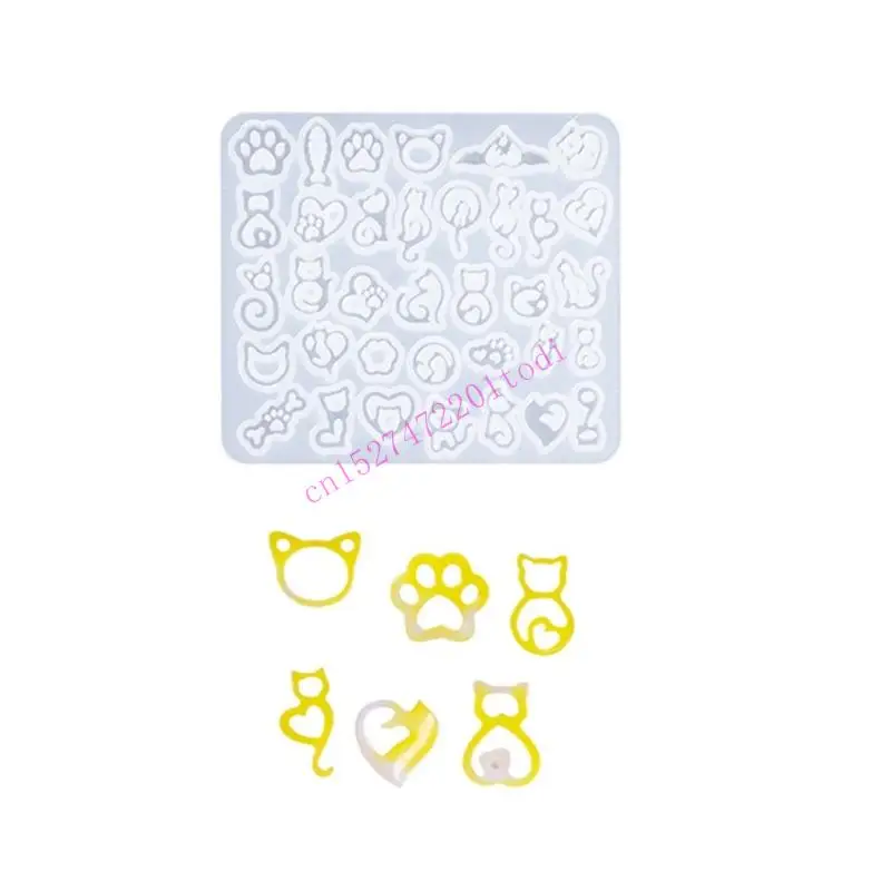 

M76B Multipurpose Lovely Cats Earring Silicone Mould for Handmade Accessories