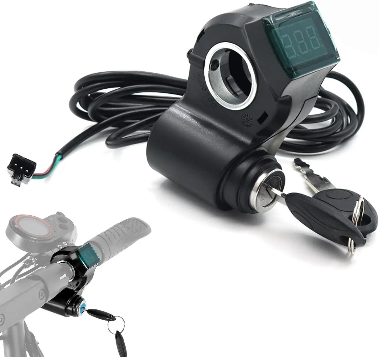 Electric Bicycle Thumb Throttle Voltmeter Digital Voltage Display Switch Power Supply With Key Lock for E-bike Scooter