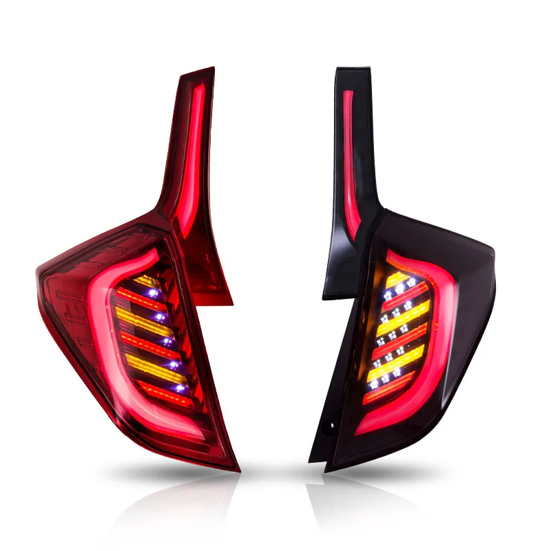 UV Resistant Anti-Yellowing Full LED Taillight Auto Parts Compatible with 3rd Gen Honda Jazz Fit GK5 2014-Up
