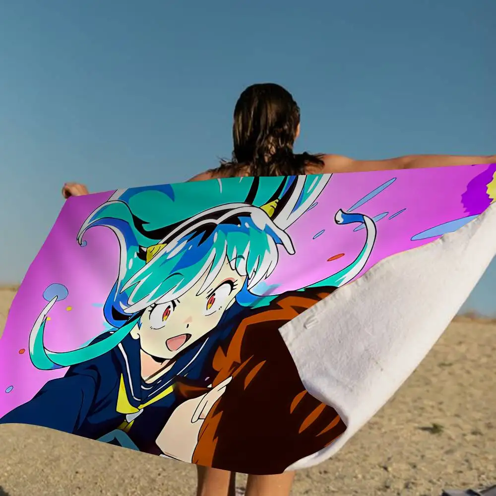 Urusei Yatsura Anime Anime Beach Swimming Towel Soft Absorbent Washcloth Children's Gifts for Kids Travel Camping Gym
