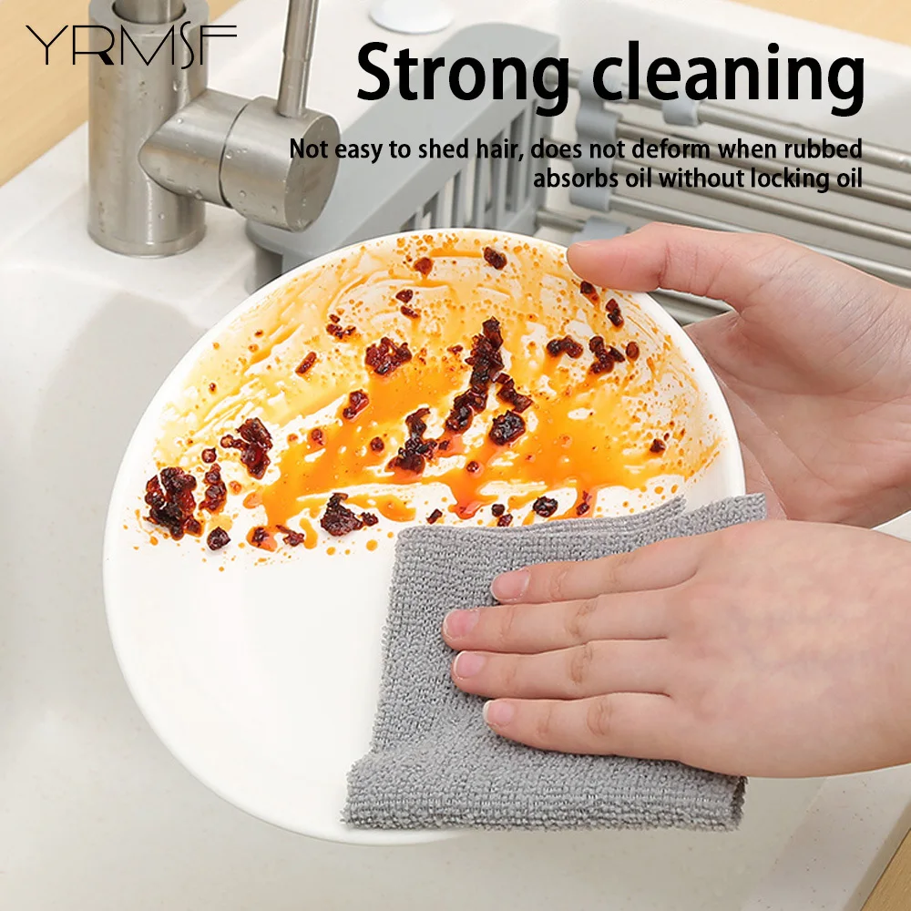 30x30cm Microfiber Cleaning Cloth Reusable Fast Drying Hand Tear Rag Household Disposable Cleaning Towels Kitchen Accessories